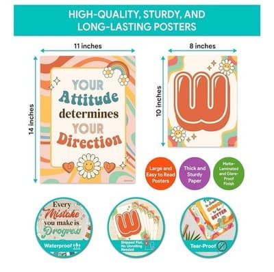 🧡🌈 Decorably Retro Groovy Classroom Poster Set 🌈🧡 - Thumbnail 2