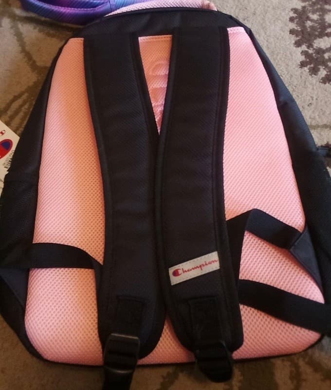 Champion Center Backpack Black and Pink with 17-Inch Laptop Sleeve - Thumbnail 3