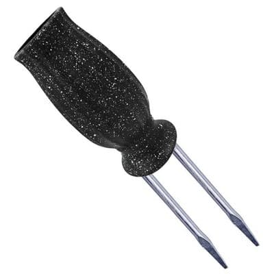 Set of 2 Black Granite Style Plastic Cemetery Vases with Metal Ground Spikes for - Thumbnail 5