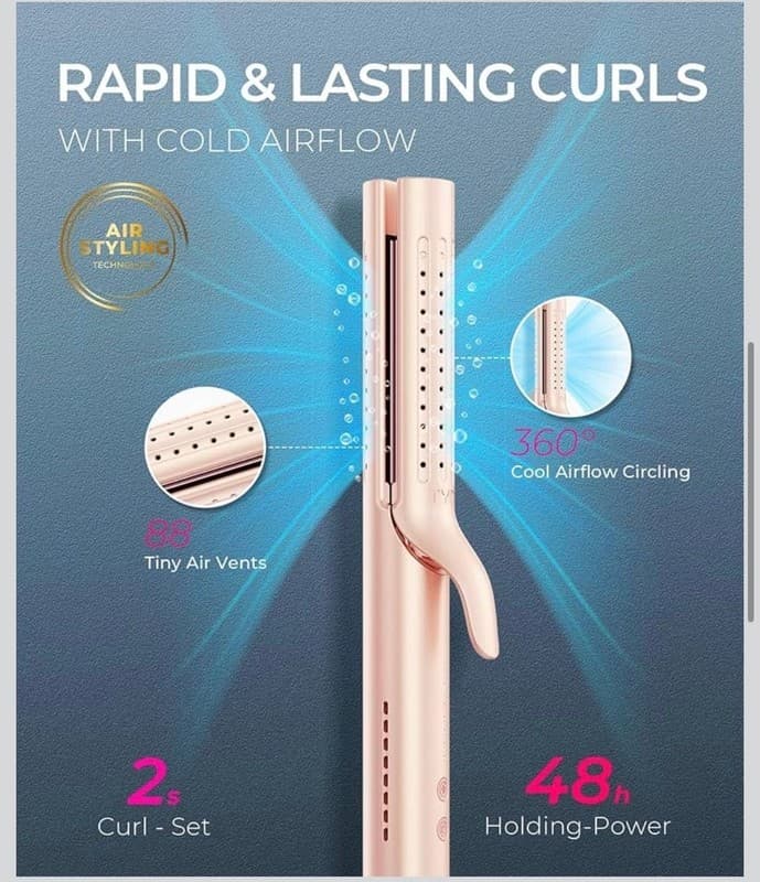 TYMO Airflow 2-in-1 Hair Straightener and Curler with Ionic Cooling - Thumbnail 4