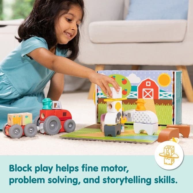 Melissa & Doug Blockables Farm Wooden Building Blocks Play Set (56 Pcs) - Thumbnail 5