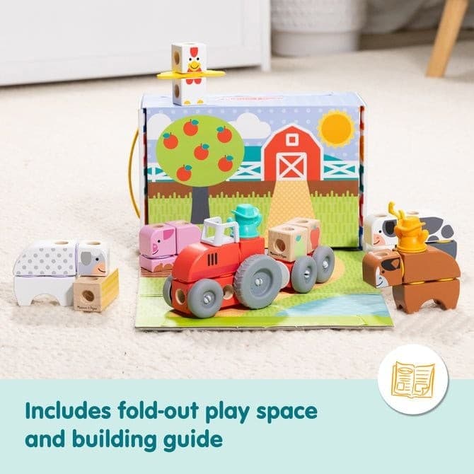 Melissa & Doug Blockables Farm Wooden Building Blocks Play Set (56 Pcs) - Thumbnail 7