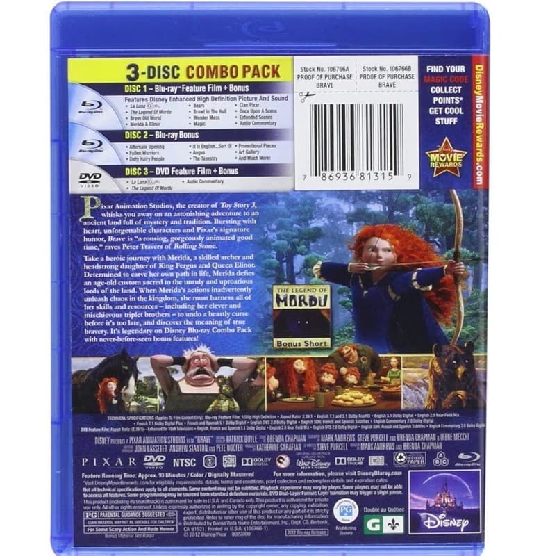 Brave Collector's Edition (Blu-ray + DVD) 3-Disc Combo Pack - Thumbnail 2