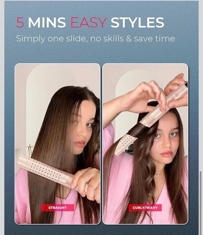 TYMO Airflow 2-in-1 Hair Straightener and Curler with Ionic Cooling - Thumbnail 6