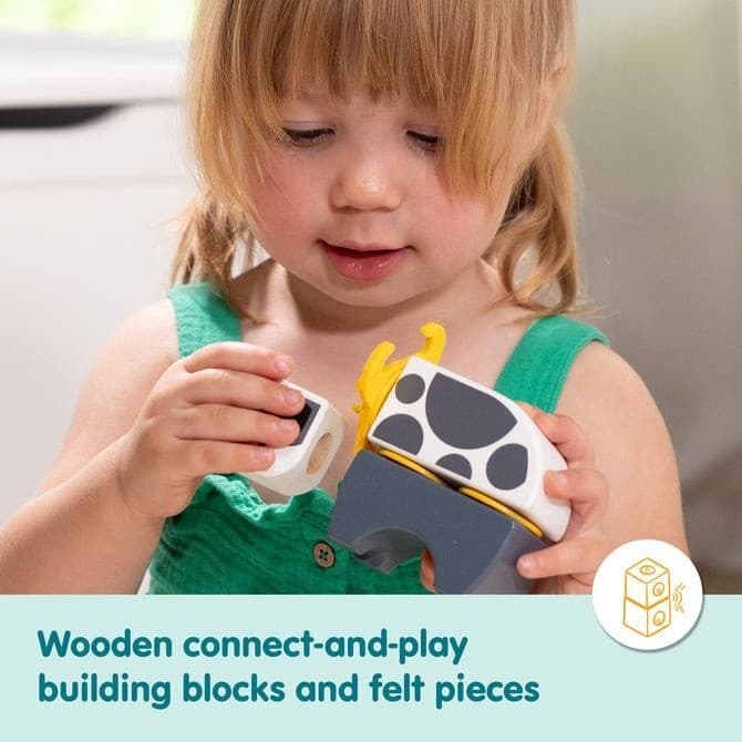 Melissa & Doug Blockables Farm Wooden Building Blocks Play Set (56 Pcs) - Thumbnail 6