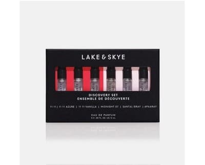 6pc Lake & Skye Discovery Set ~11 11 Perfume Echo Lake Santal Gray Saffron Cote