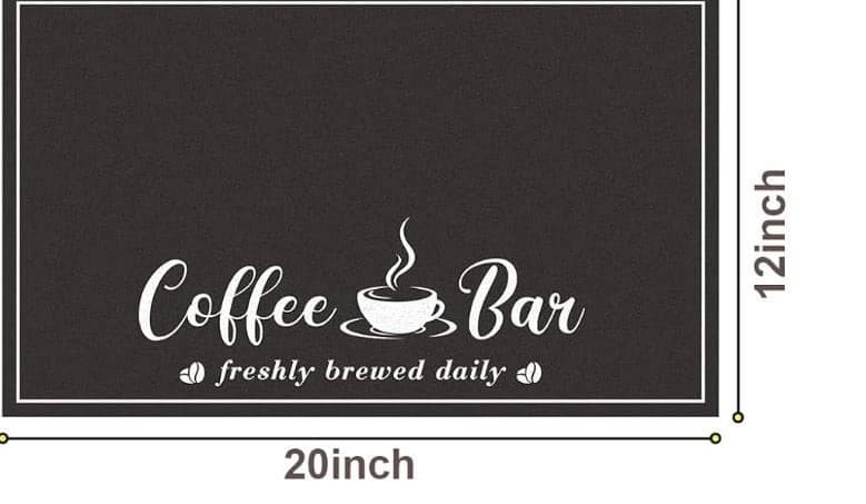 CooRug Absorbent Coffee Bar Mat for Countertop - 12" x 20" Black Rubber Backed D - Thumbnail 7