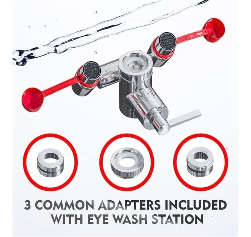 Skywin Eye Wash Station Faucet Mounted Emergency Eyewash Kit with Sign and Tags - Thumbnail 4