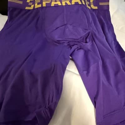 Separatec Men's 2-Pouch Boxer Briefs Size S Black and Reddish Violet - Thumbnail 5