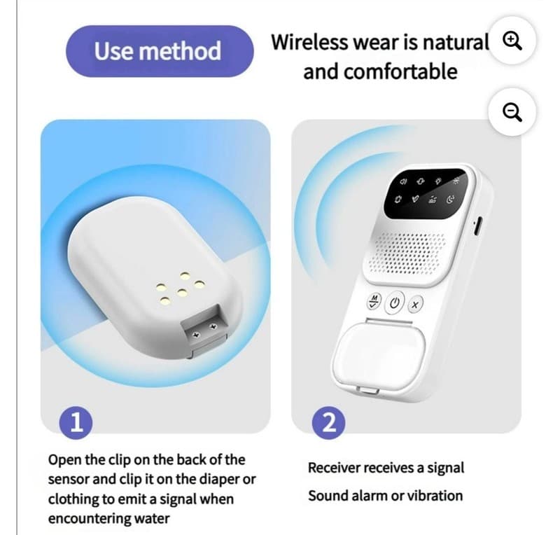 Wireless Bedwetting Alarm for Kids with UV Disinfection, White Noise, and Night - Thumbnail 6
