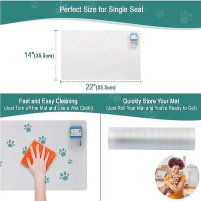 SEERWAY Pet Training Mat, Small 22"x14" Static and Tone Deterrent Mat for Dogs a - Thumbnail 5