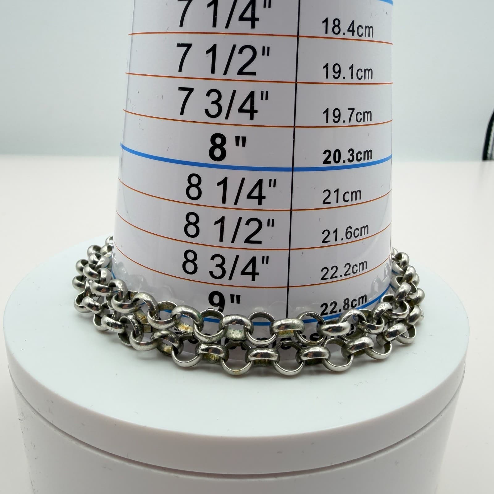 Vintage Silver Tone Multi Strand Rolo Chain Necklace Layered Chunky Gothic Punk - Thumbnail 10