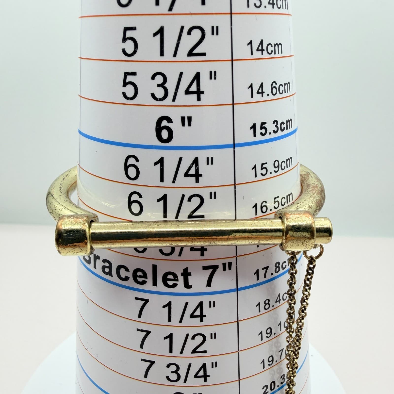Vintage Gold Tone Shackle Bangle Bracelet Faux Pearl Charm Accent Dainty Link - Thumbnail 7