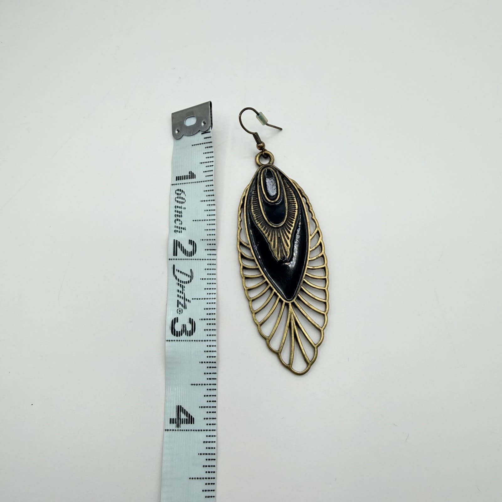 Vintage Gold Tone Dangle Earrings Lot 2 Pairs Teardrop Filigree Enamel Statement - Thumbnail 11