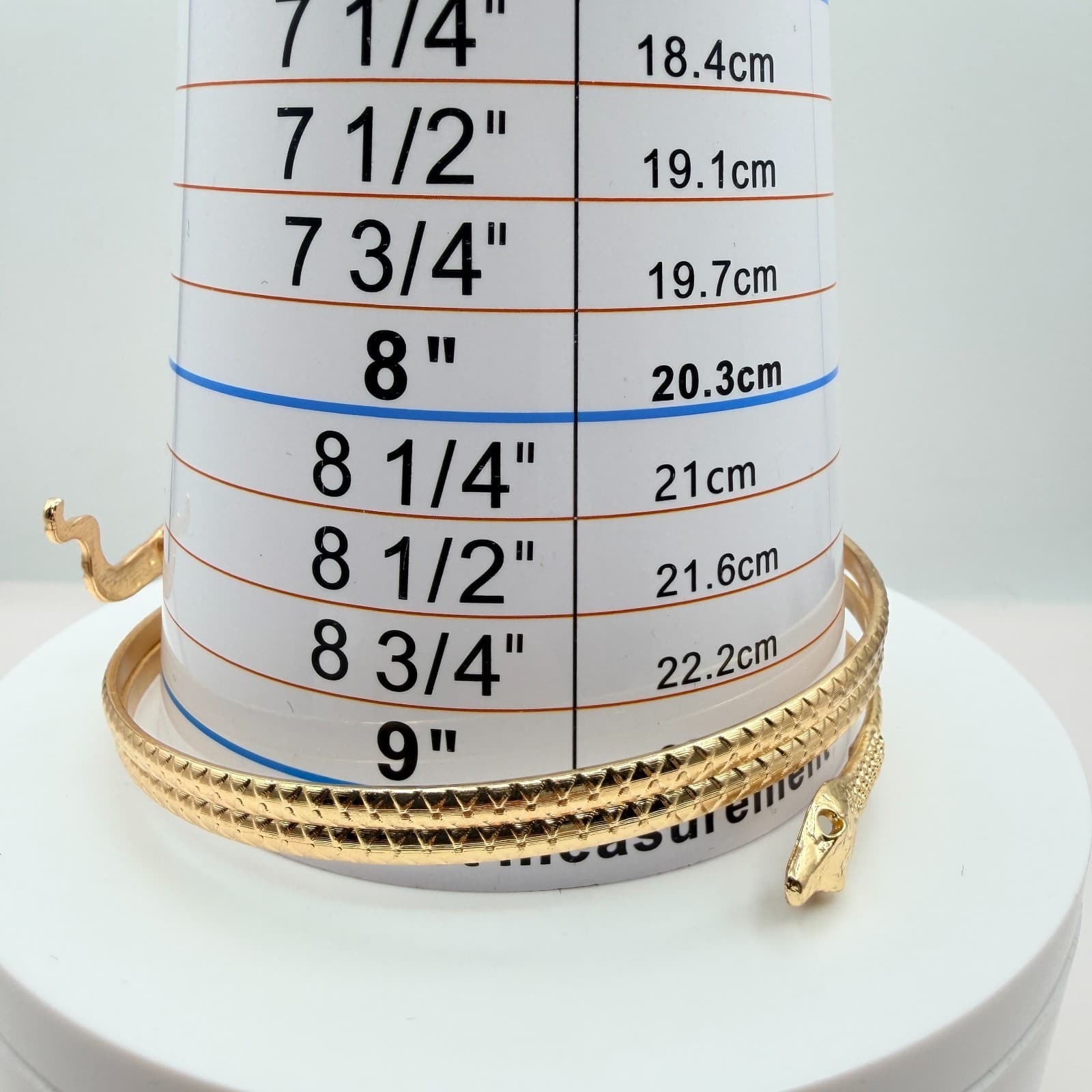 Vintage Gold Tone Snake Wrap Bracelet Serpent Textured Scale Cleo Boho Statement - Thumbnail 9