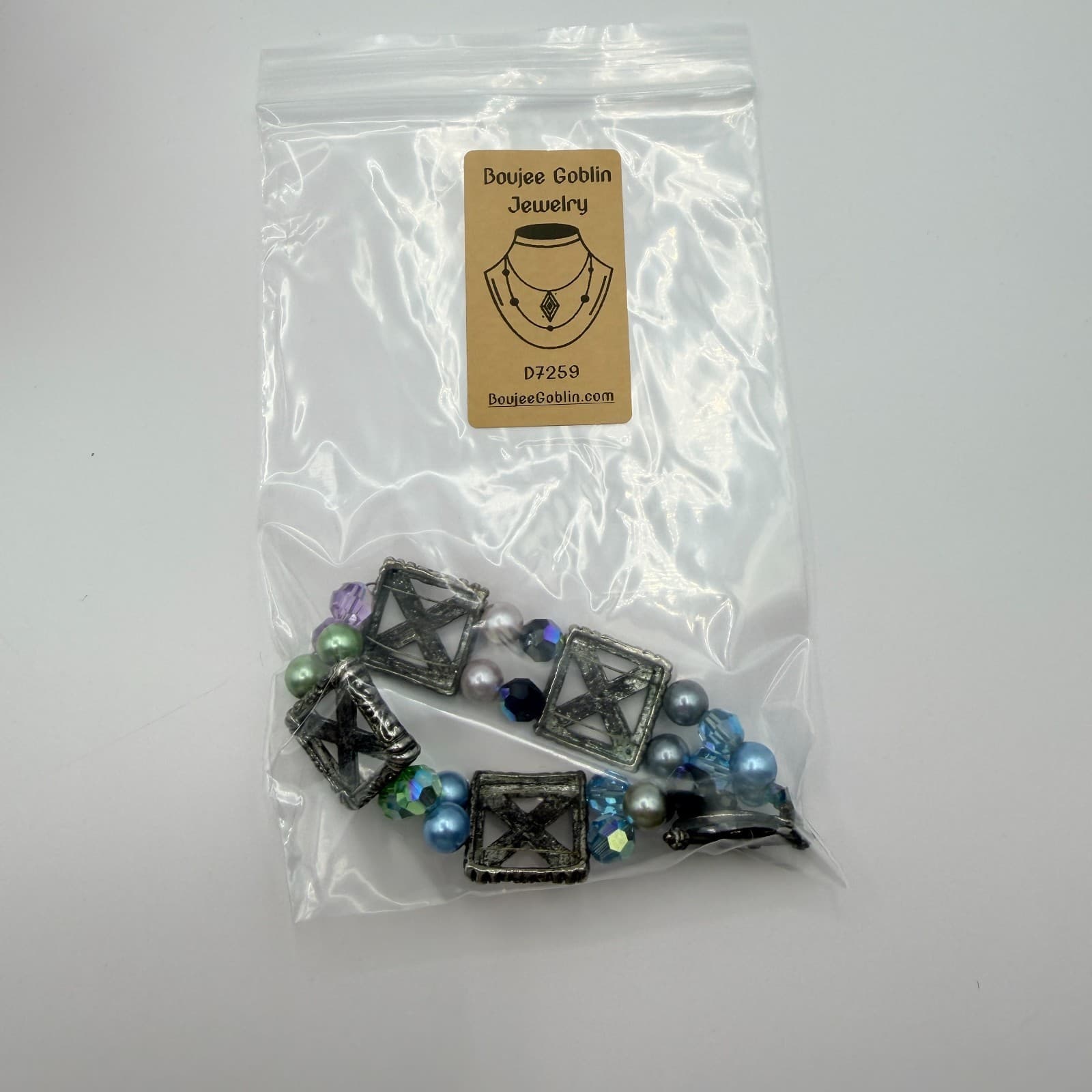 Vintage Silver Tone Chunky Beaded Bracelet Statement Boho Multi Color Faux Pearl - Thumbnail 11