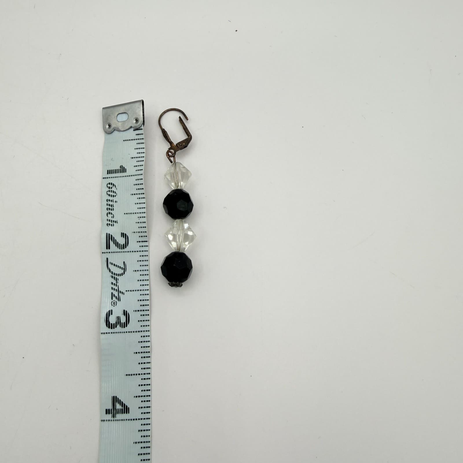 Vintage Black Clear Crystal Bead Necklace Bracelet Dangle Earrings Matching Set - Thumbnail 18