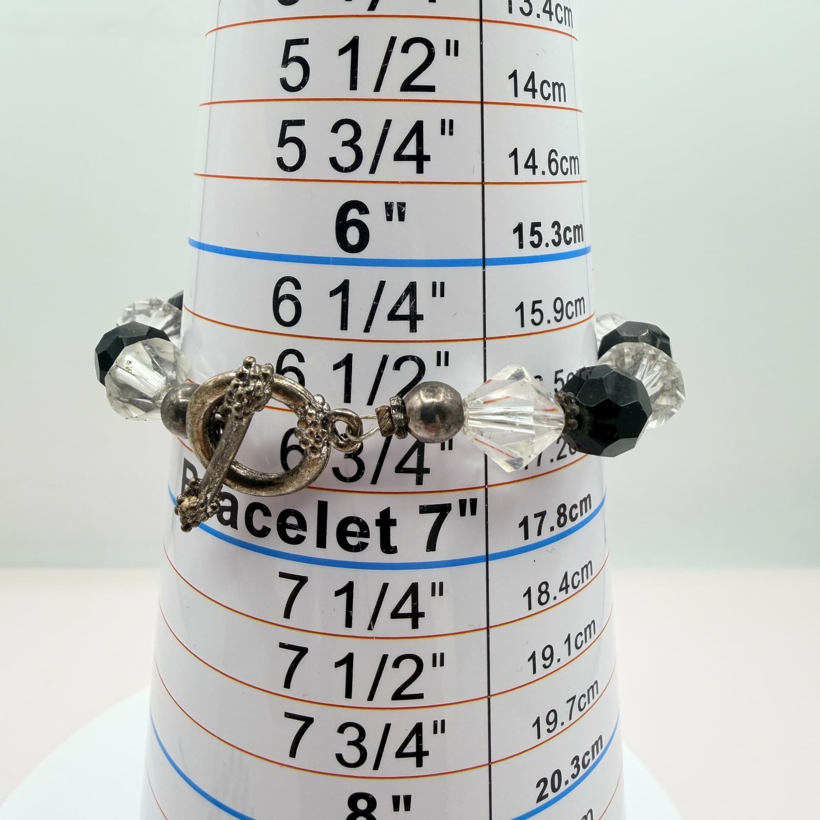 Vintage Black Clear Crystal Bead Necklace Bracelet Dangle Earrings Matching Set - Thumbnail 19