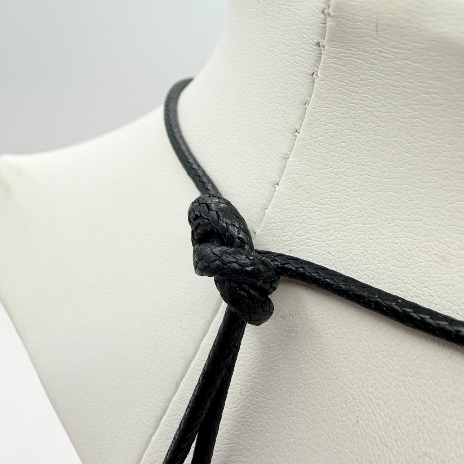 Vintage Black Cord Large Round Disk Pendant Necklace Geometric Minimalist Boho - Thumbnail 5