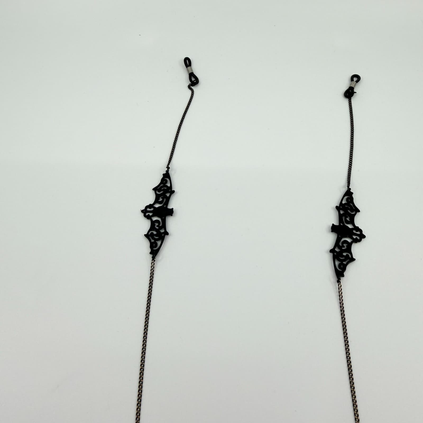 Vtg Black Bat Eyeglasses Chain Holder Sunglasses Lanyard Strap Gothic Vampire - Thumbnail 6