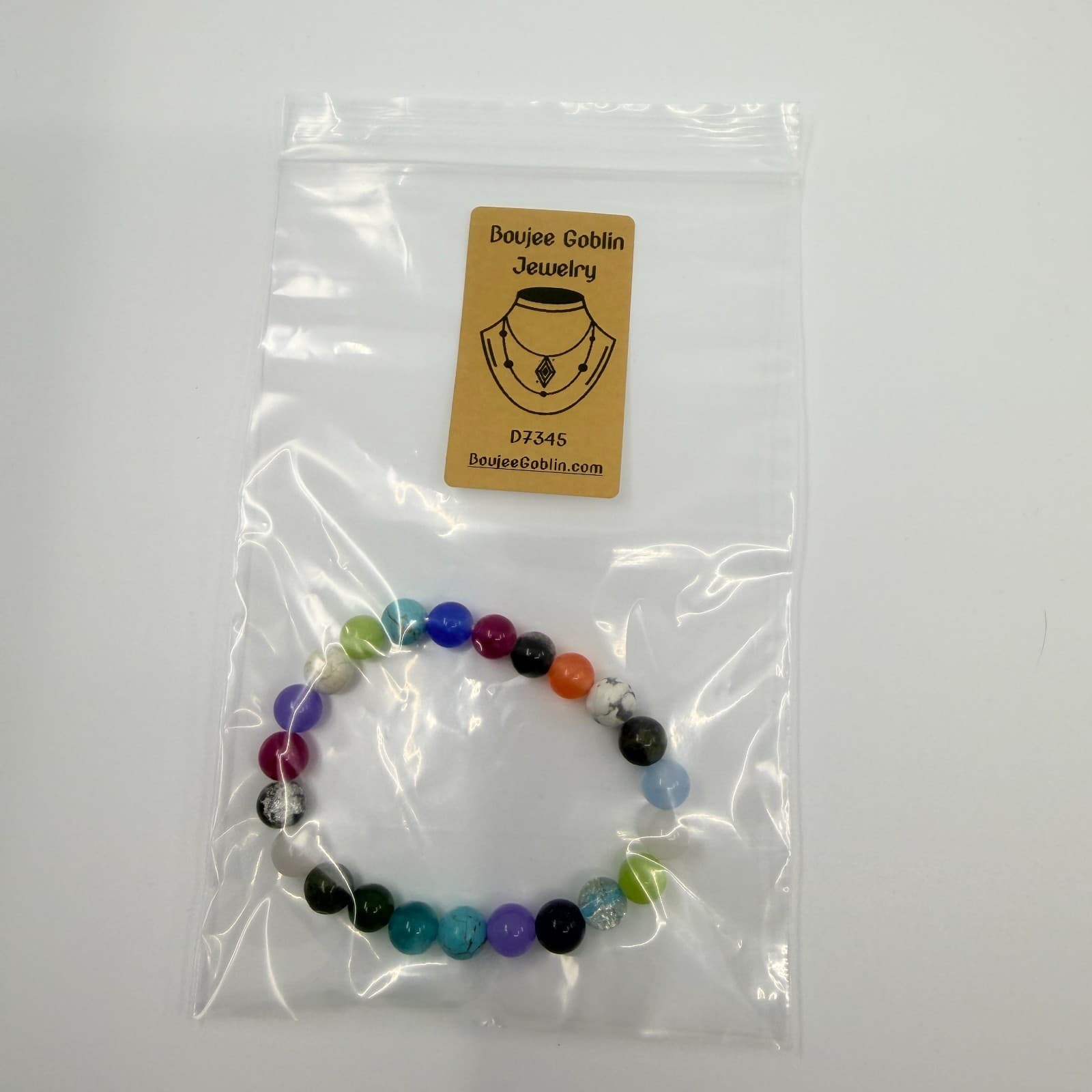Chakra Bracelet Turquoise Howlite Quartz Bead Stretch Strand Rainbow Statement - Thumbnail 9