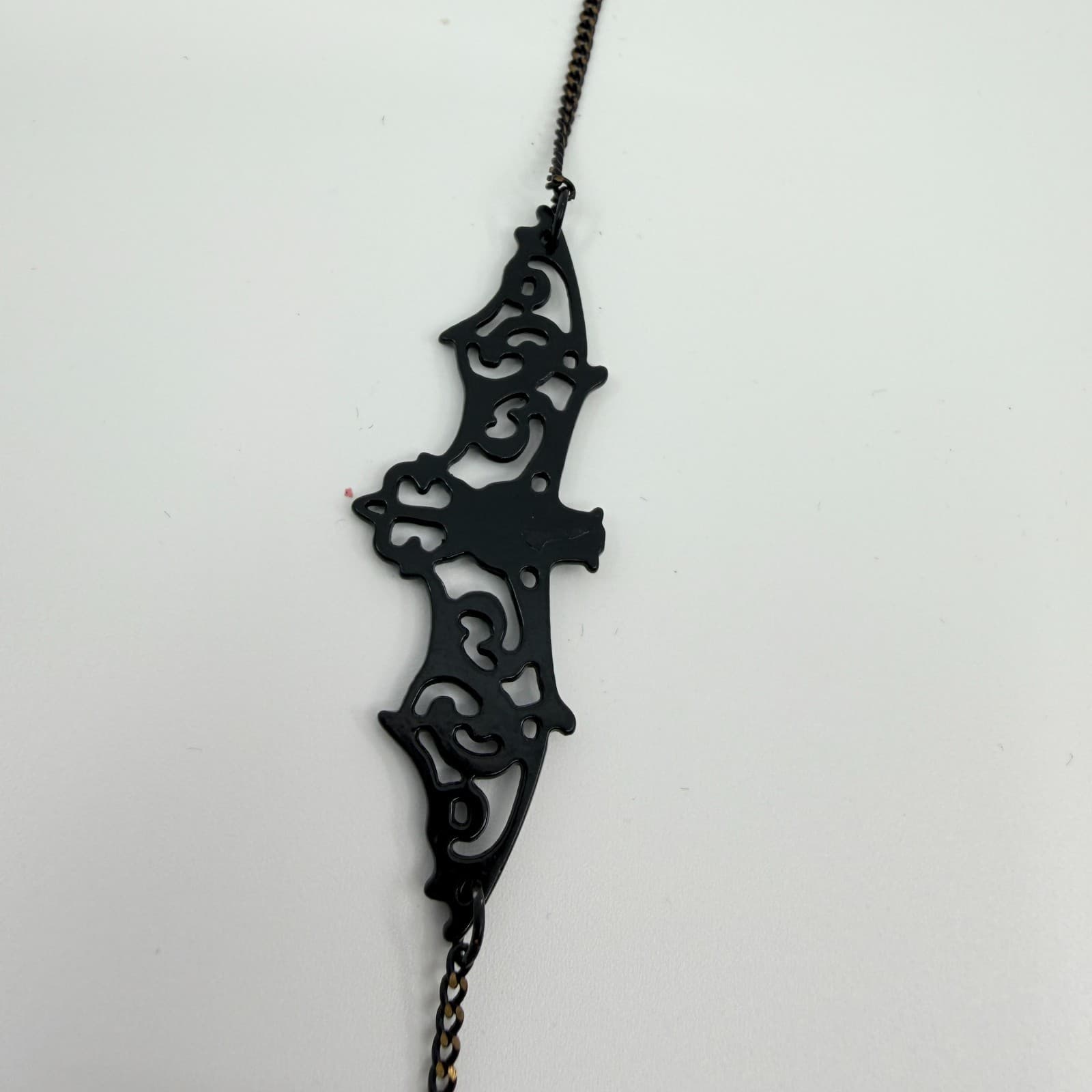 Vtg Black Bat Eyeglasses Chain Holder Sunglasses Lanyard Strap Gothic Vampire - Thumbnail 4