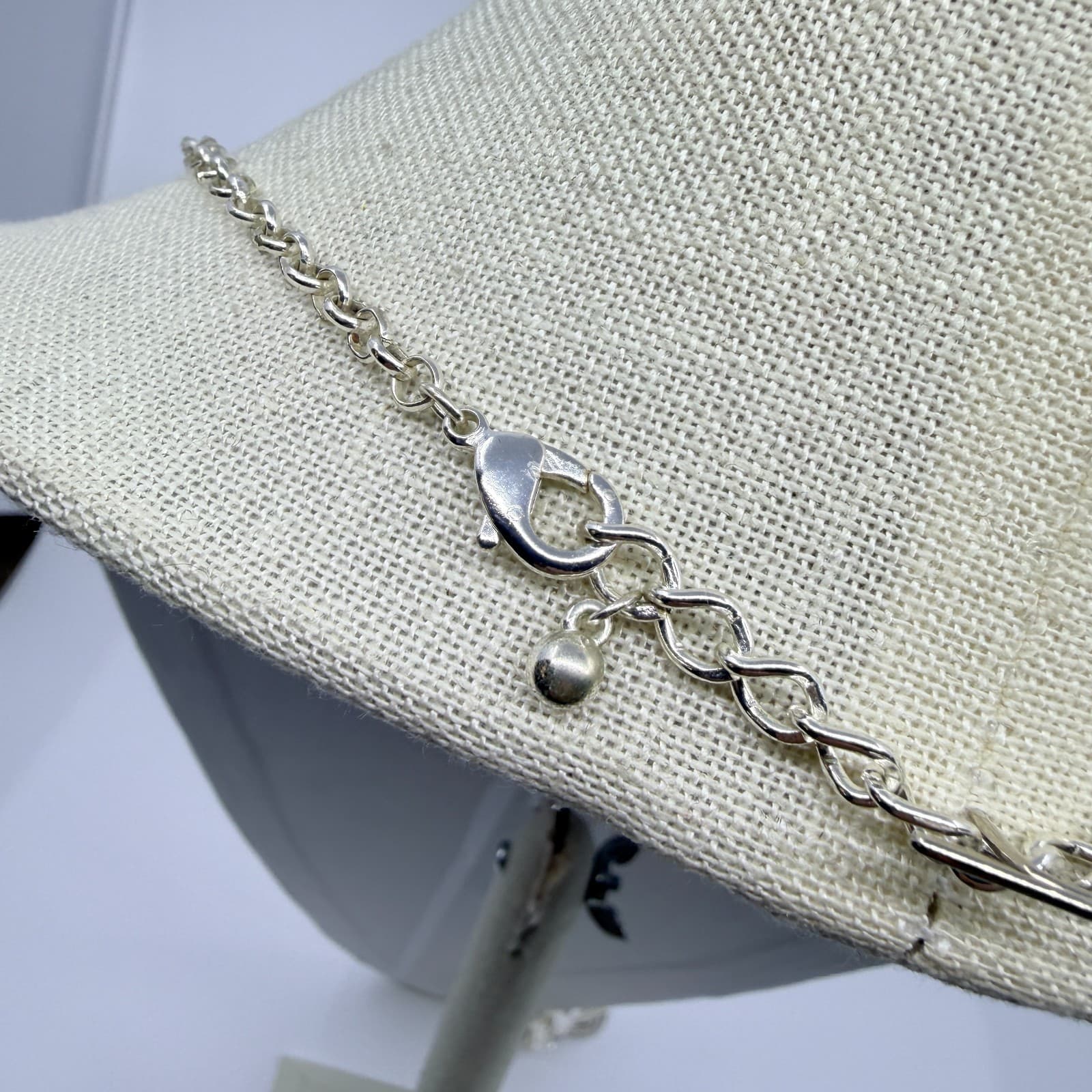 Vintage Silver Tone Long Station Tassel Necklace Ruffled Metal Orb Statement 90s - Thumbnail 7