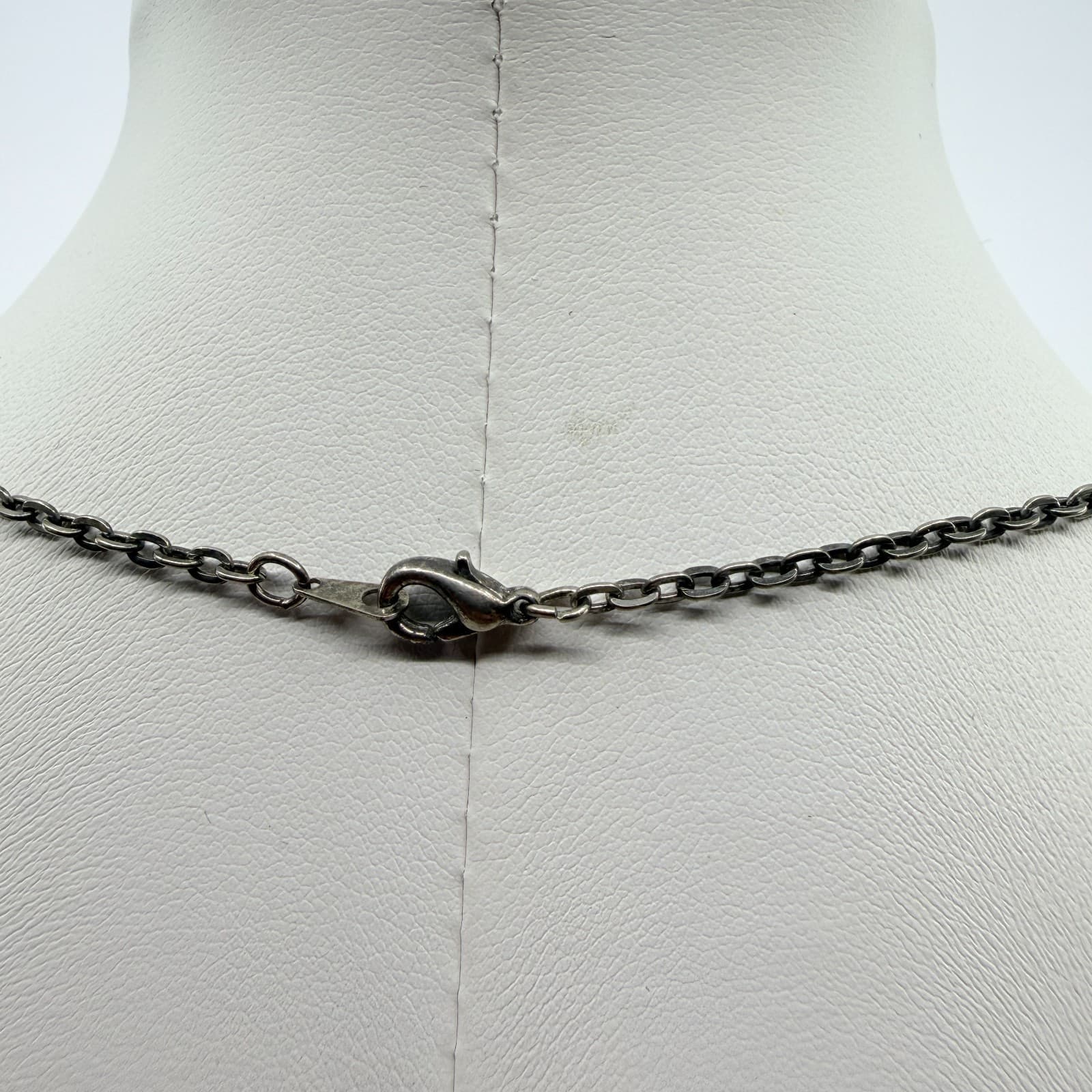 Vintage Silver Tone Yin Yang Link Necklace Enamel Stations Choker Dainty Retro - Thumbnail 6