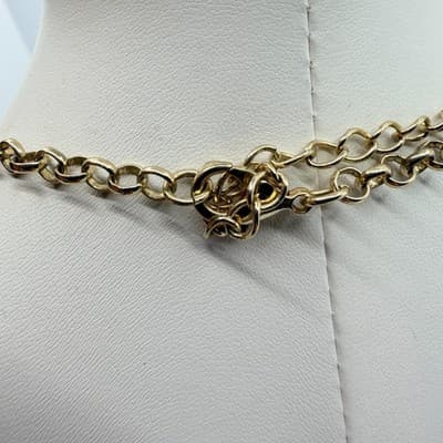 Vintage Silver Tone Cascading Bib Necklace Faceted Bicone Beads Statement Fringe - Thumbnail 7