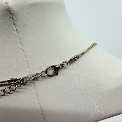 Vintage Gold Tone Layered Chain Necklace Hamsa Hand Arrow Pendant Rhinestone Y2K - Thumbnail 6