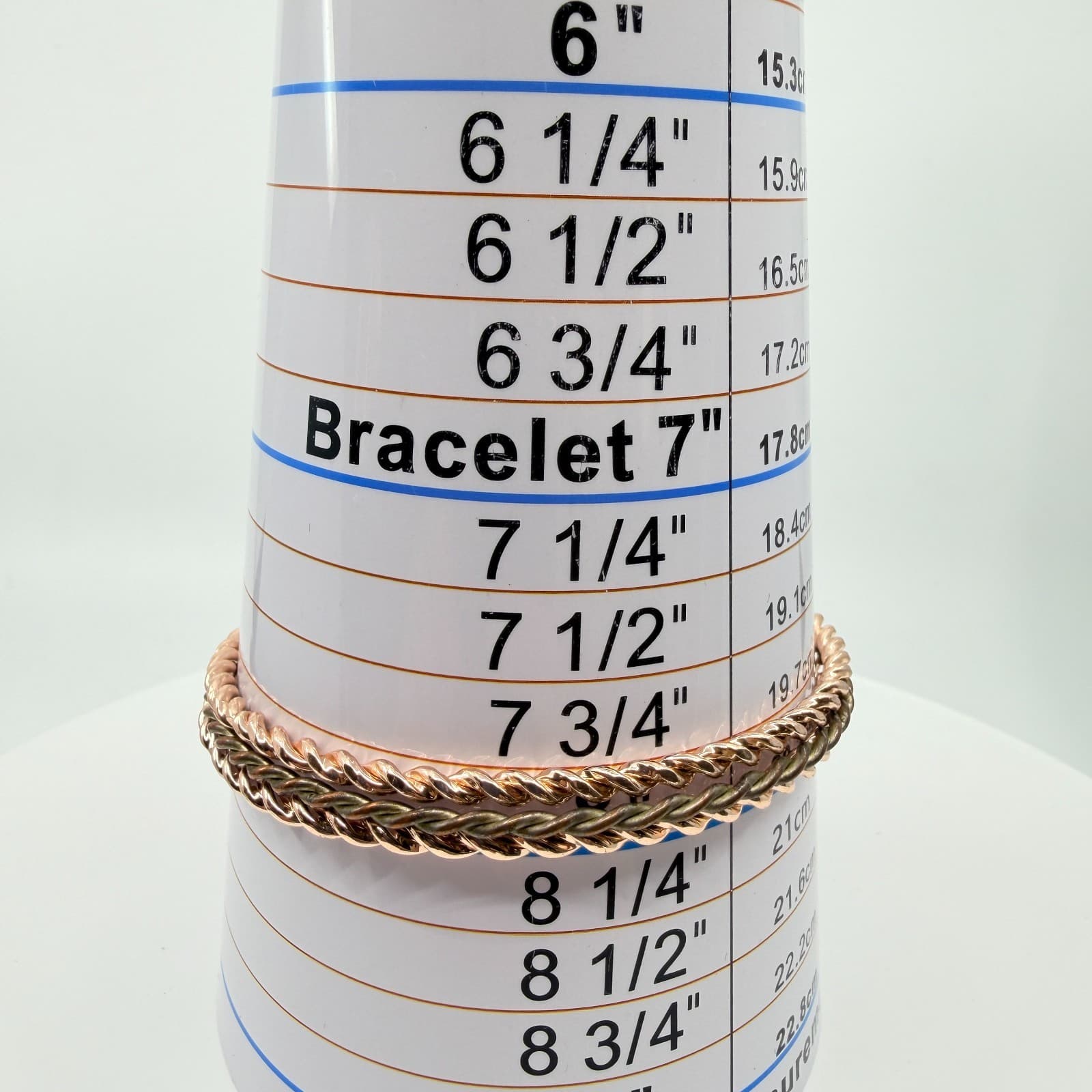 Vintage Rose Gold Tone Mixed Twisted Rope Bangle Bracelets Set of 3 Stacking - Thumbnail 9