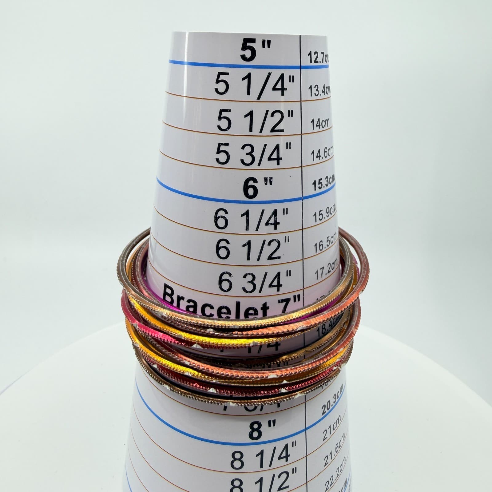 Vintage Y2K Colorful Textured Metal Bangle Bracelets Set Pink Orange Stack 12pc - Thumbnail 9