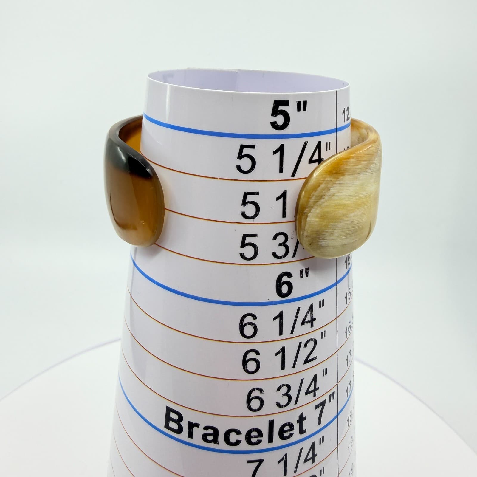 Vintage Natural Horn Cuff Bracelet Boho Chunky Brown Ochre Started Bangle Retro - Thumbnail 8