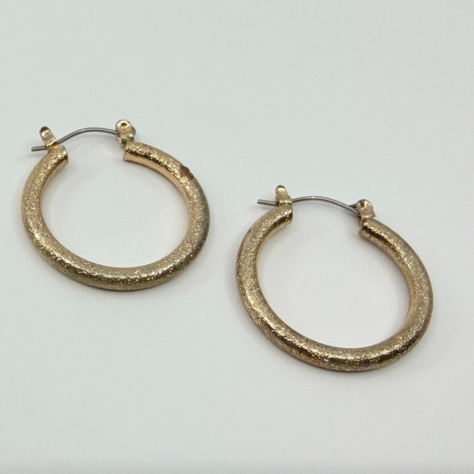 Vintage Y2K Gold & Silver Tone Textured Hoop Earrings Multi Pack Lot Classic - Thumbnail 2