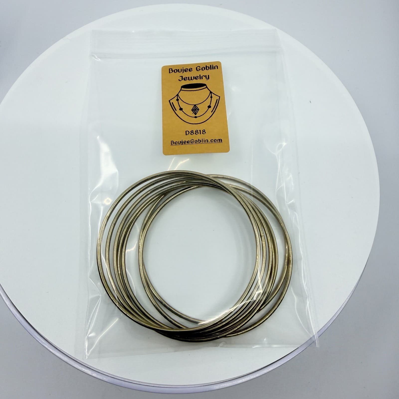 Vintage Gold Tone Skinny Bangle Bracelets Stack Multi Strand High Shine Minimal - Thumbnail 8