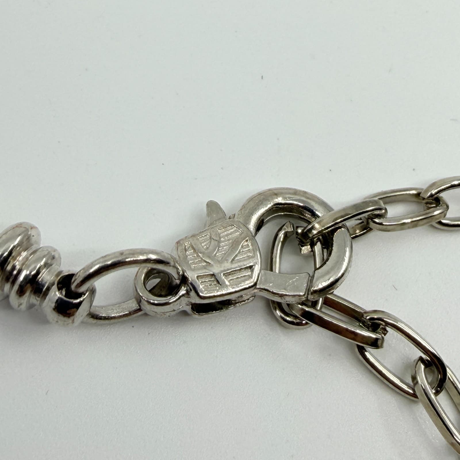 VTG Y2K Brighton Silver Tone Snake Chain Bracelet Adjustable Heart Dangle Charm - Thumbnail 3