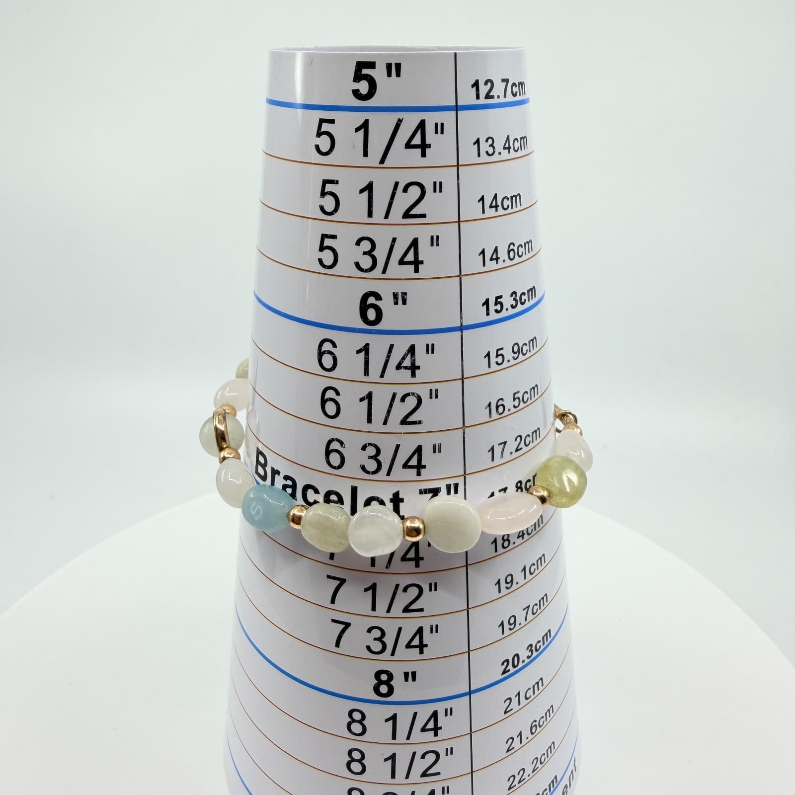 Vintage Pastel Quartz Faux Jade Beaded Bracelet Gold Tone Multi Color Gemstone - Thumbnail 8