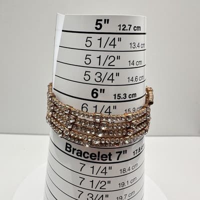 Vintage 60s 70s Gold Tone Rhinestone Coil Wrap Bracelet Mid-Century Glamour Y2K - Thumbnail 8