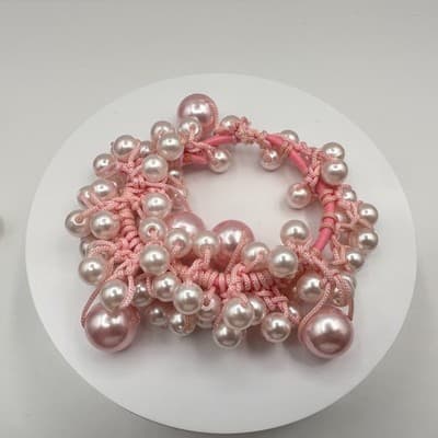 Vintage 90s Faux Pearl Cluster Stretch Bracelet Set Boho Women Jewelry Set Y2K - Thumbnail 6