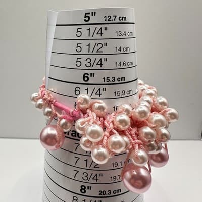 Vintage 90s Faux Pearl Cluster Stretch Bracelet Set Boho Women Jewelry Set Y2K - Thumbnail 13