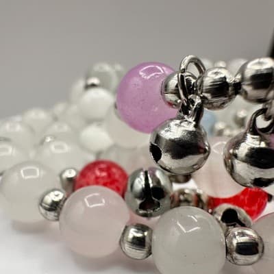 Vintage 90s White Glass Beaded Multi Strand Bracelet Boho Women's Jewelry Y2K - Thumbnail 4