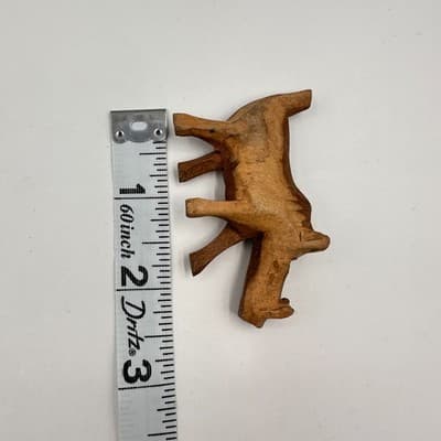 Vintage 90s Hand Carved Wood Animal Set Rhino Zebra Lion Safari Figurines Retro - Thumbnail 11