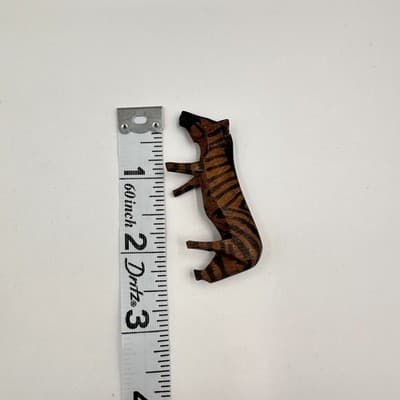 Vintage 90s Hand Carved Wood Animal Set Rhino Zebra Lion Safari Figurines Retro - Thumbnail 10
