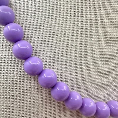 Vintage 90s Chunky Purple Lucite Ball Bead Necklace Statement Costume Jewelry - Thumbnail 4