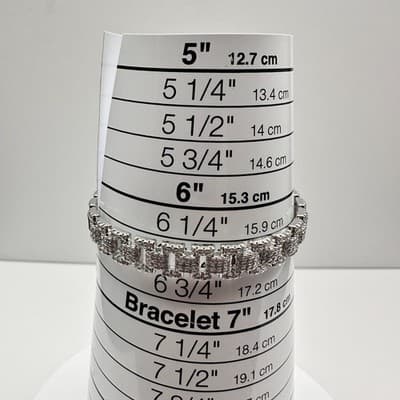 Vintage 90s Silver Tone Pave Glass Cuff Bracelet Geometric Link Fashion Jewelry - Thumbnail 7