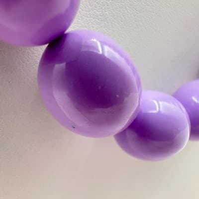 Vintage 90s Purple Lavender Beaded Chunky Necklace Retro Boho Women's Jewlery - Thumbnail 5