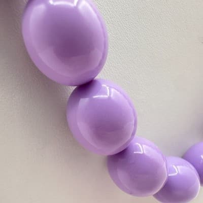 Vintage 90s Purple Lavender Beaded Chunky Necklace Retro Boho Women's Jewlery - Thumbnail 4