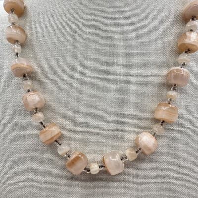 Vintage Y2K Silver Tone Beaded Chunky Necklace Statement Women's Classic Jewelry - Thumbnail 2