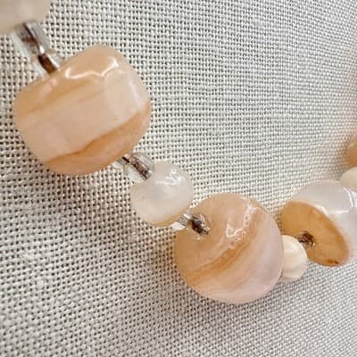 Vintage Y2K Silver Tone Beaded Chunky Necklace Statement Women's Classic Jewelry - Thumbnail 4