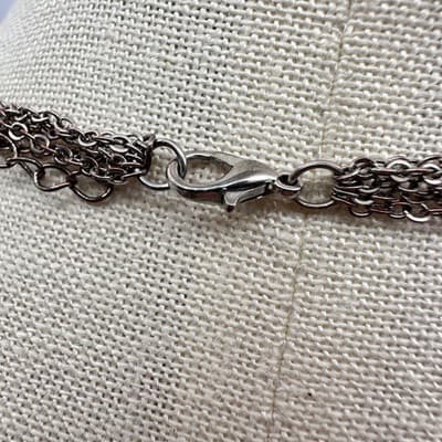 Vintage 90s Multi-Strand Hammered Beaded Necklace Retro Women's Classic Jewelry - Thumbnail 8